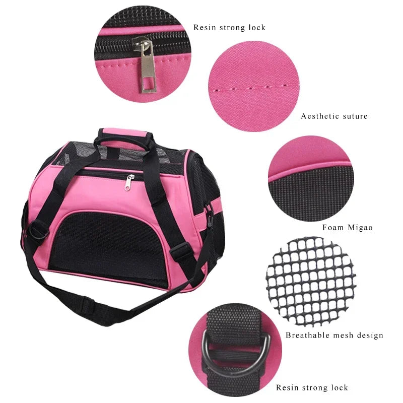 Portable Dog Cat Carrier Bag Pet Puppy Travel Bags Breathable Mesh