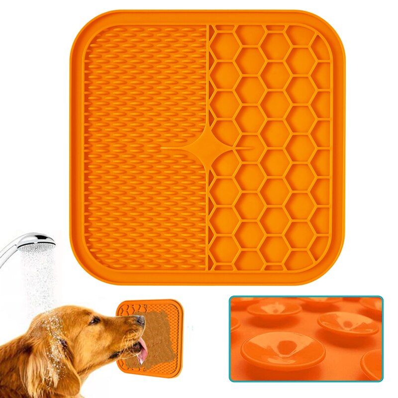 Silicone Licking Pad Pet Dog Suction Lick Pad Bath Peanut Butter Slow