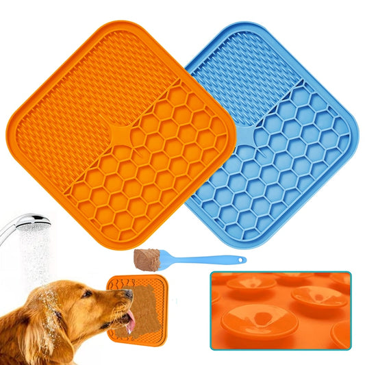 Silicone Licking Pad Pet Dog Suction Lick Pad Bath Peanut Butter Slow